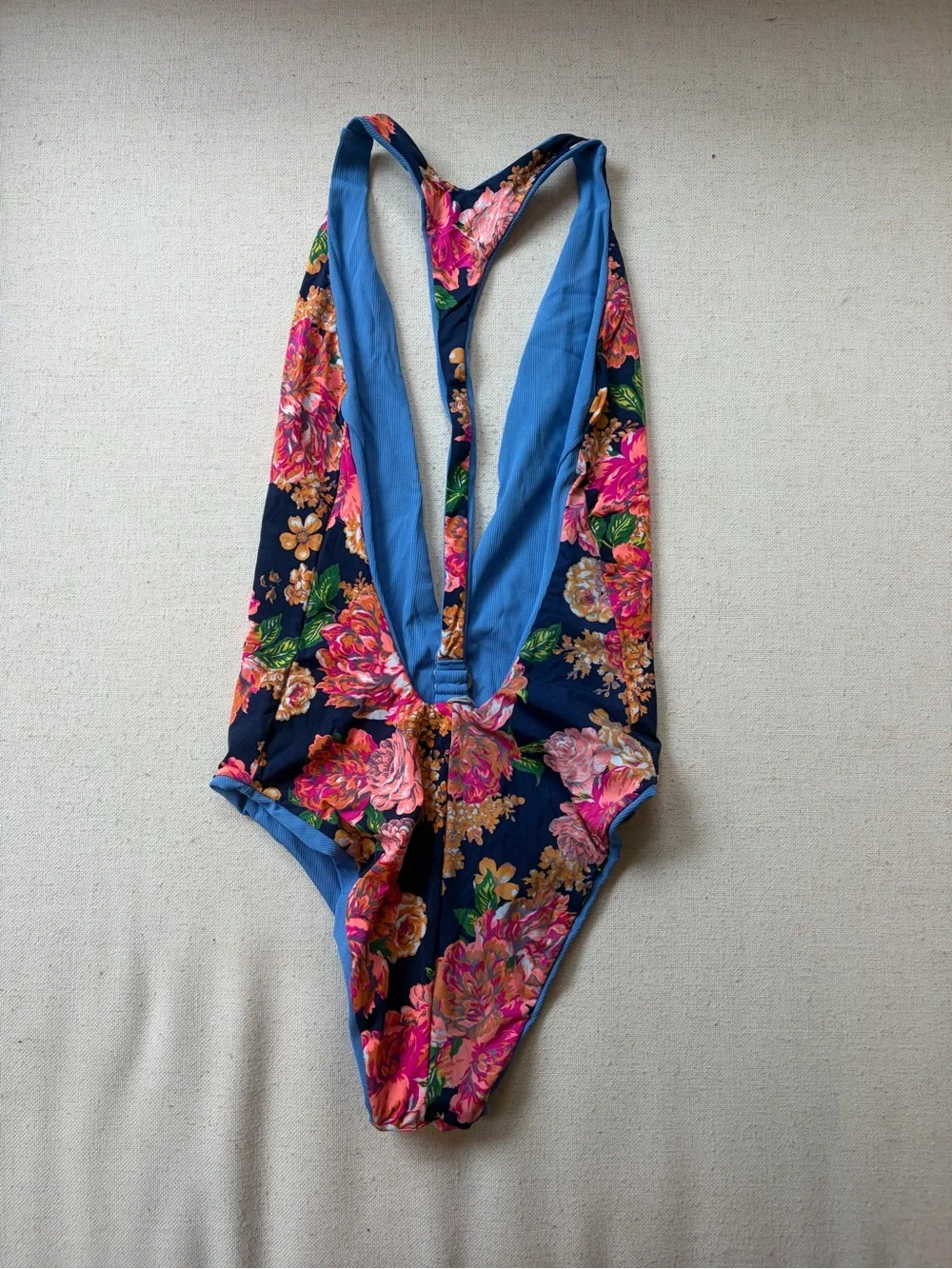 Maaji Navy Floral Reversible One-Piece Swimsuit
